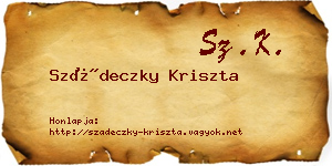 Szádeczky Kriszta névjegykártya
